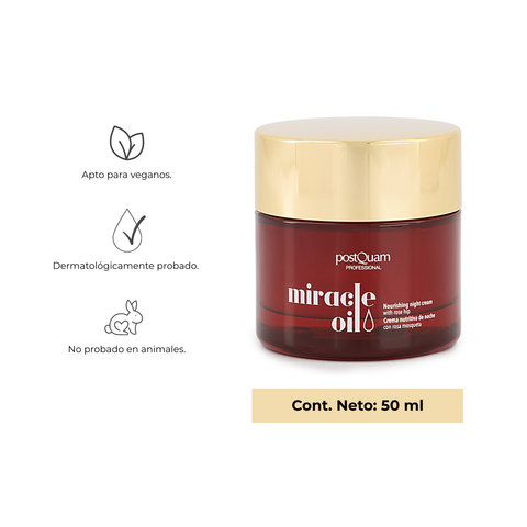 Crema Anti edad de Noche con Rosa Mosqueta Miracle Oil 50 ml