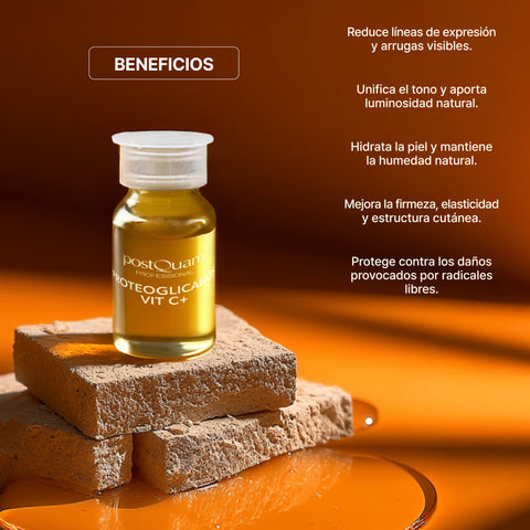 Ampolletas con Proteoglicanos Vitamina C y Ácido Hialurónico 10 x 2 ml