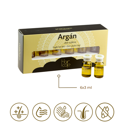 Ampolletas Cabello Fino con Aceite de Argán 6 x 3 ml