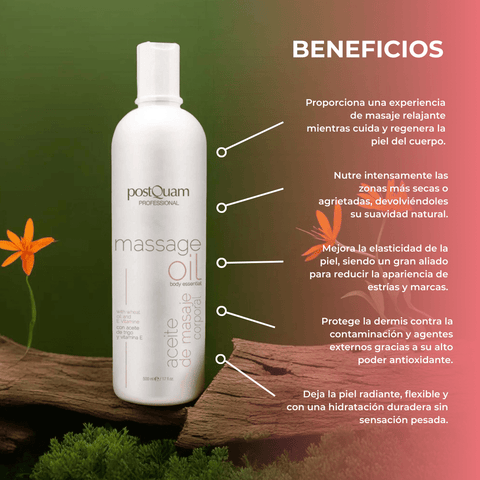 Aceite Corporal para Masaje con Trigo y Vitamina E 500 ml - PostQuam