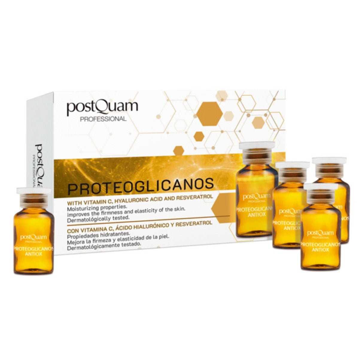 Ampolletas con Proteoglicanos, Vitamina C, Ácido Hialurónico y Resveratrol 10 x 2 ml - PostQuam