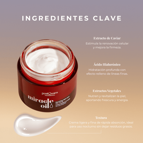 Crema Anti edad de Noche con Rosa Mosqueta Miracle Oil 50 ml - PostQuam