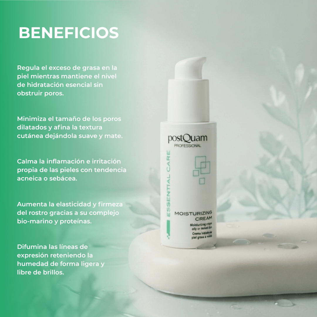 Crema Hidratante para Piel Grasa o Mixta Essential Care 50ml / 200ml - PostQuam