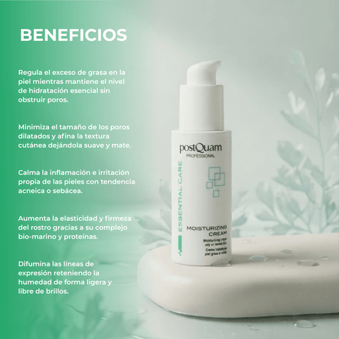 Crema Hidratante para Piel Grasa o Mixta Essential Care 50ml / 200ml - PostQuam