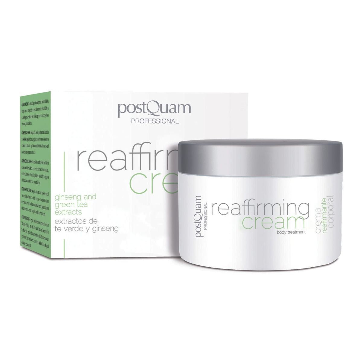 Crema Reafirmante Corporal con Extracto de Té Verde y Ginseng 200 ml / 1L - PostQuam