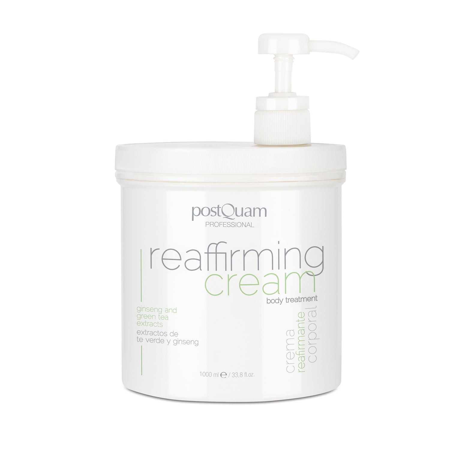 Crema Reafirmante Corporal con Extracto de Té Verde y Ginseng 200 ml / 1L - PostQuam