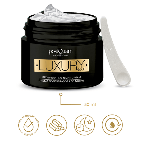 Crema Regeneradora de Noche Luxury Gold con 1% de Oro 50 ml - PostQuam
