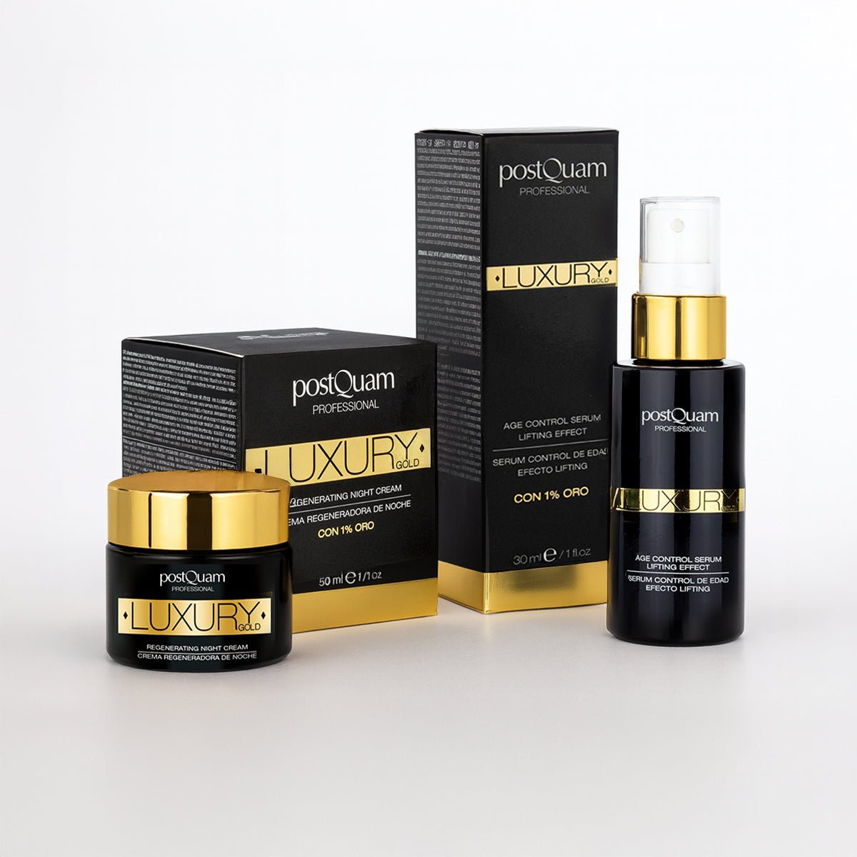 Kit Gold Regeneración y Cuidado Intensivo Crema de Noche y Sérum - PostQuam