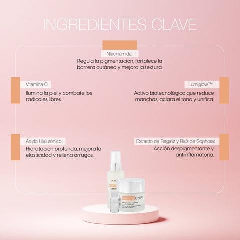 Kit White Unify Tratamiento Facial Despigmentante Crema de Día, Sérum y Ampolletas - PostQuam