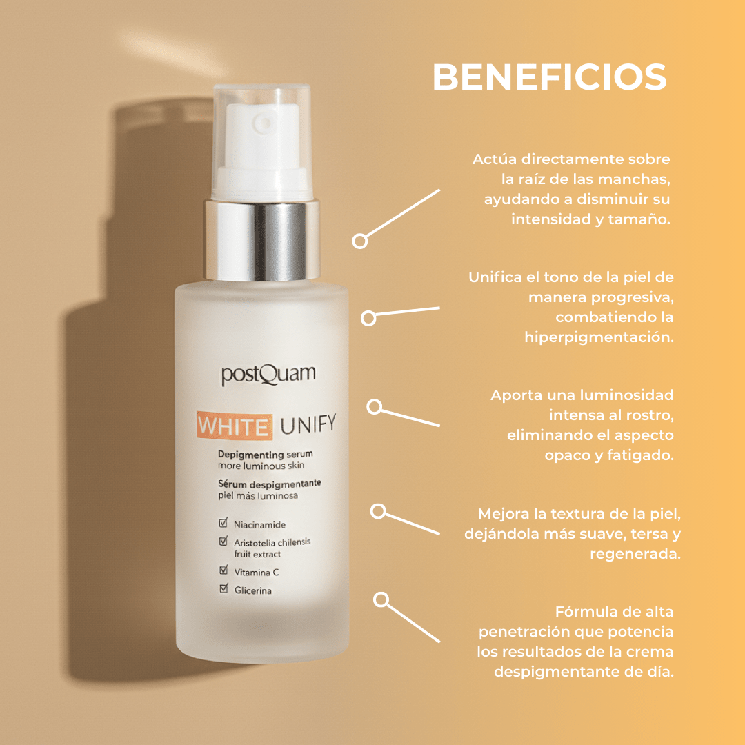 Sérum Despigmentante White Unify 30 ml – Piel uniforme y luminosa todos los días - PostQuam