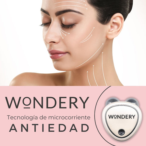 Wondery Dispositivo de Rejuvenecimiento Facial Microcorriente con Gel conductor.