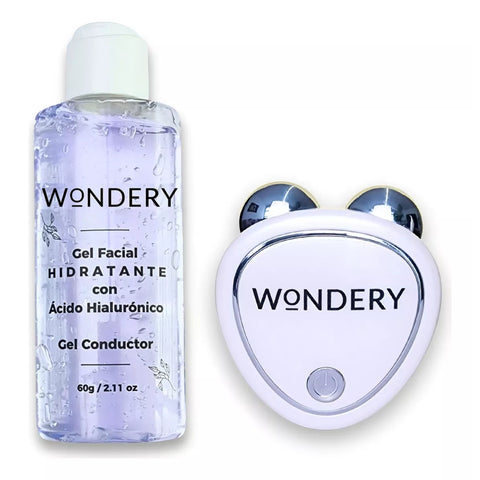 Wondery Dispositivo de Rejuvenecimiento Facial Microcorriente con Gel conductor.